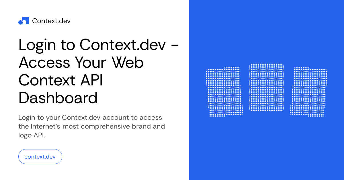 Login to Context.dev - Access Your Web Context API Dashboard