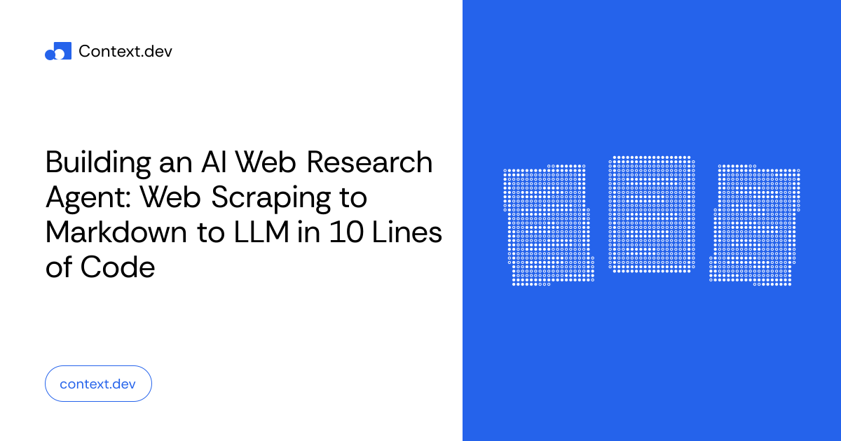 Building an AI Web Research Agent: Web Scraping to Markdown to LLM in ...