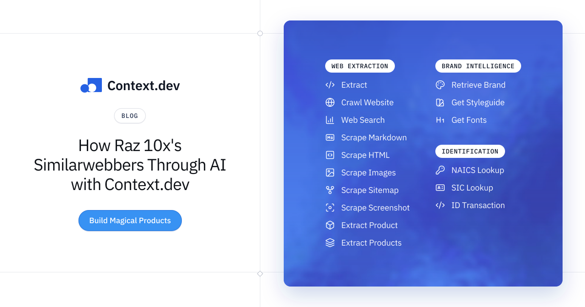 How Raz 10x's Similarwebbers Through AI with Context.dev