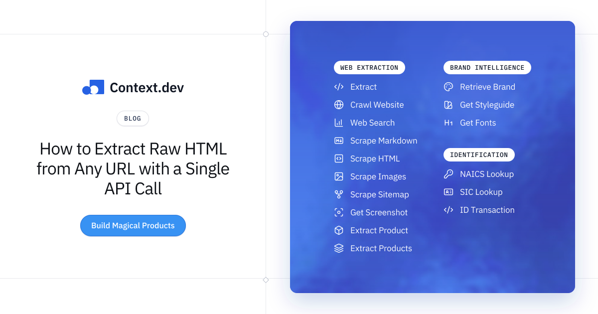 How to Extract Raw HTML from Any URL with a Single API Call