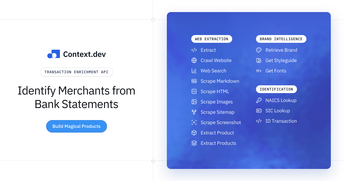 Transaction Enrichment API - Identify Merchants from Bank Statements ...