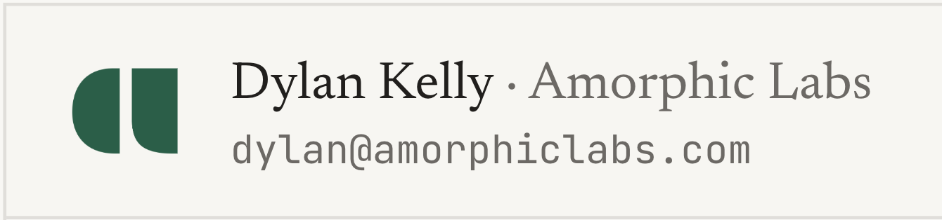 Dylan Kelly's Context.dev testimonial for Amorphic Labs