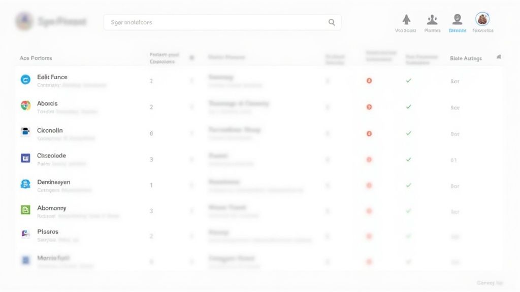 A digital interface showing various company logos arranged in a grid, symbolizing data enrichment and a clean user experience.