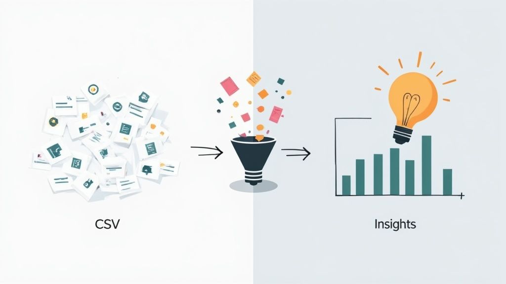 A professional analyzing customer data on a large screen, turning abstract numbers into actionable insights for an ICP.