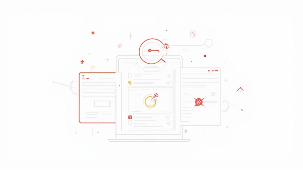 A person analyzing charts and graphs on a digital dashboard, symbolizing the decoding of visitor intent.