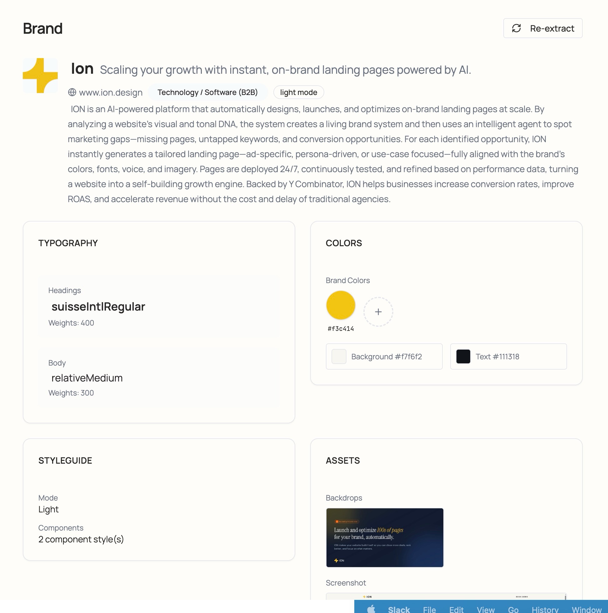Context.dev brand profile for ION