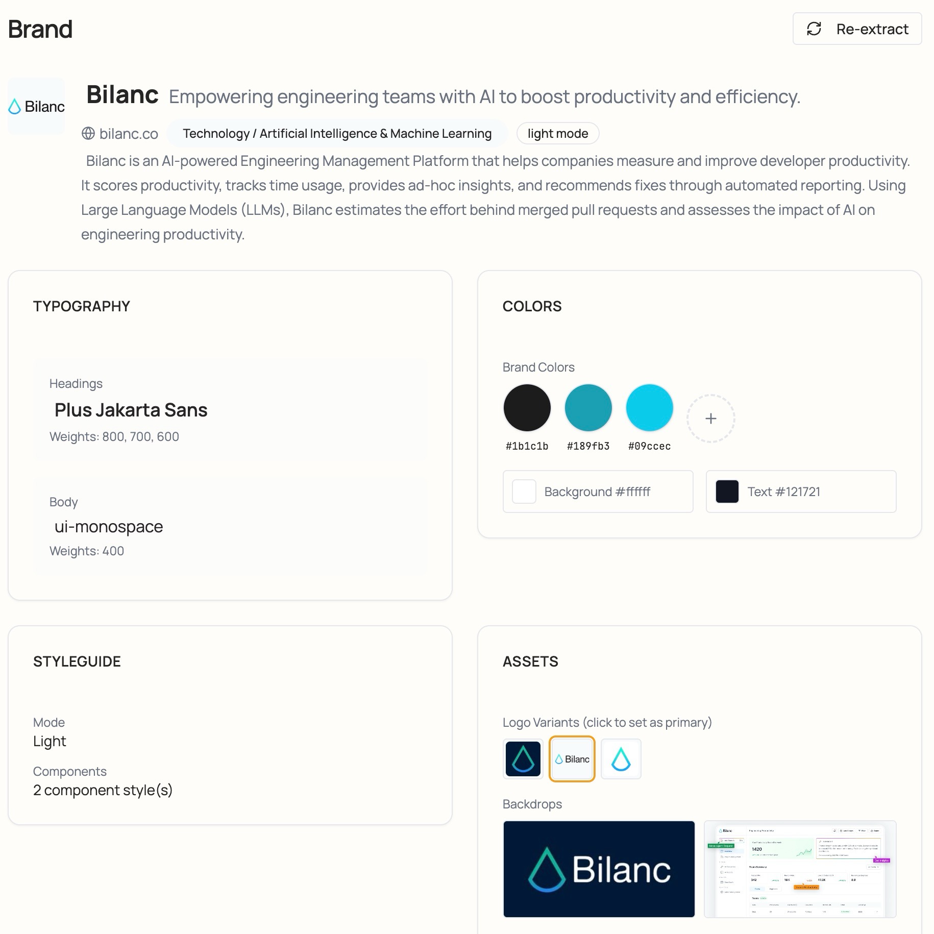 Context.dev brand extraction example used in ION's workflow