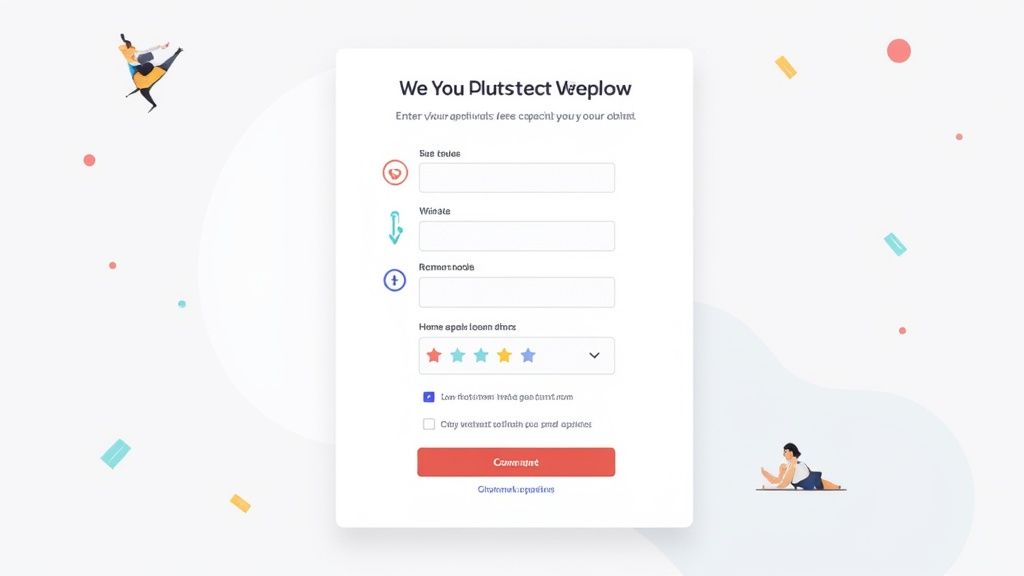 A modern, clean lead capture form with a clear headline and call-to-action button, illustrating good design principles.
