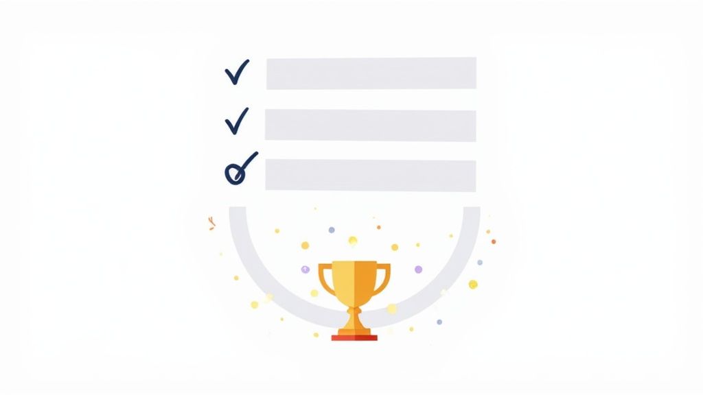 A personalized onboarding checklist for a SaaS product showing relevant steps for a specific user role.